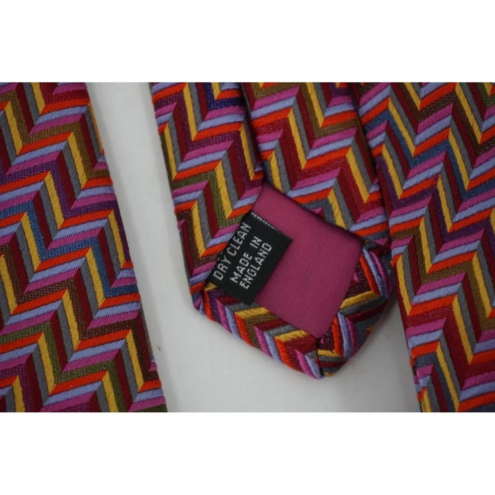 Duchamp London‎ Tie Multicolor Geometric Silk Made In England